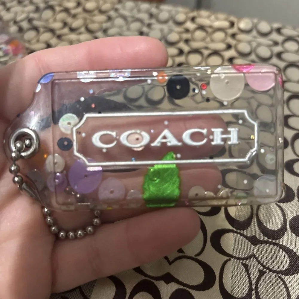 Loaded Sequin COACH POPPY CONFETTI Hang Tag Bag 3.5